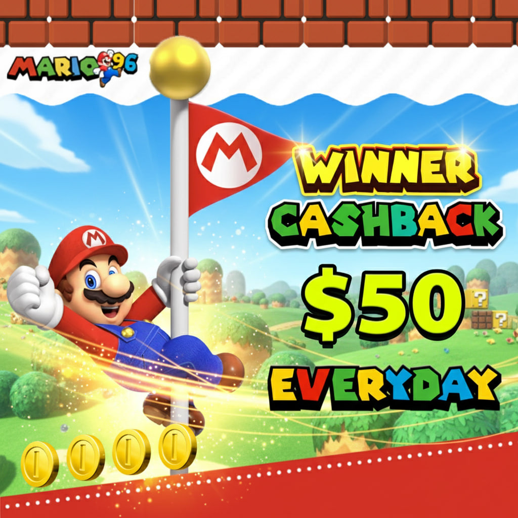 Mario96 Casino - Winner Cashback $50 Everyday